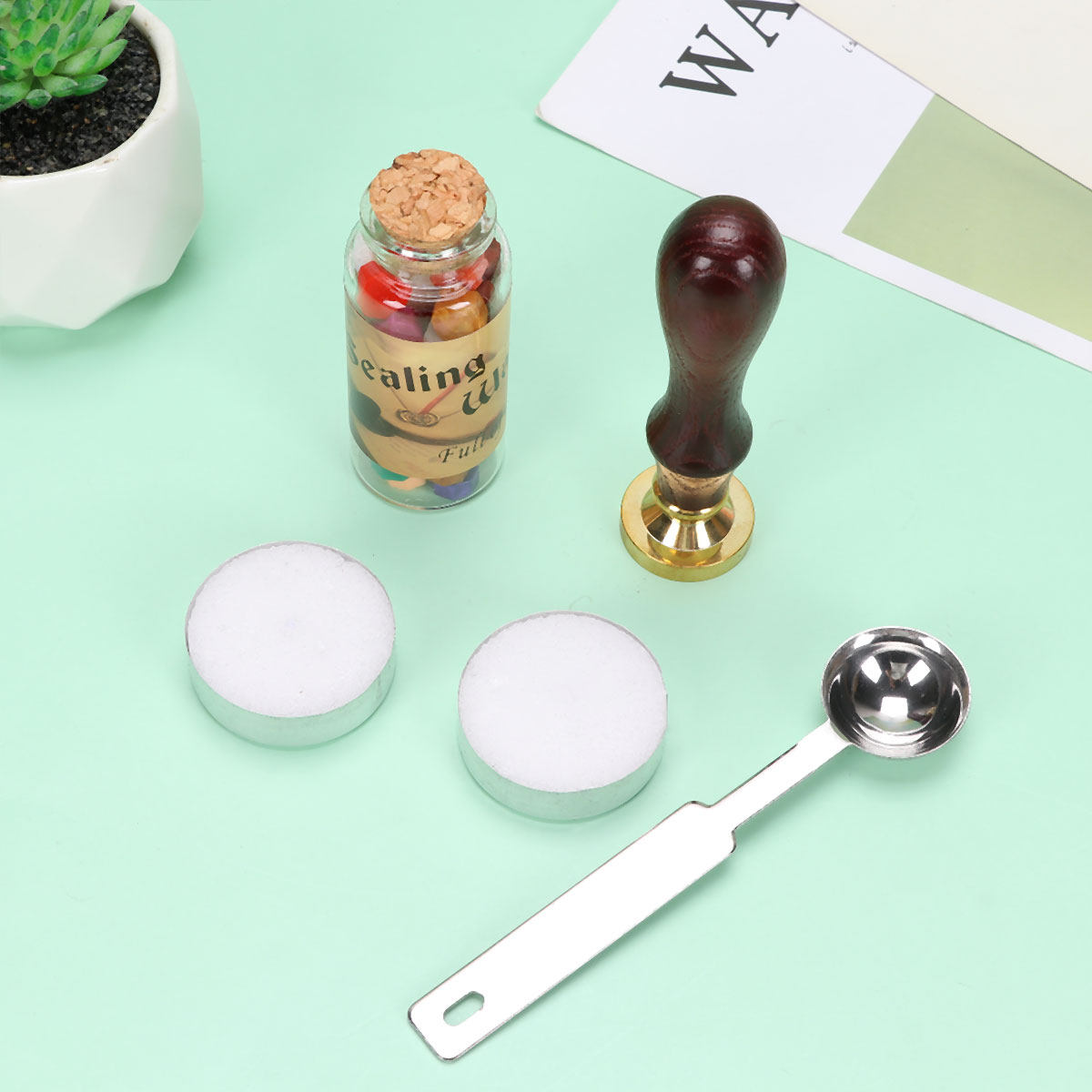 Wax Seal Letter Kit - 1세트 프리미엄 씰링 왁스 스탬프 키트,