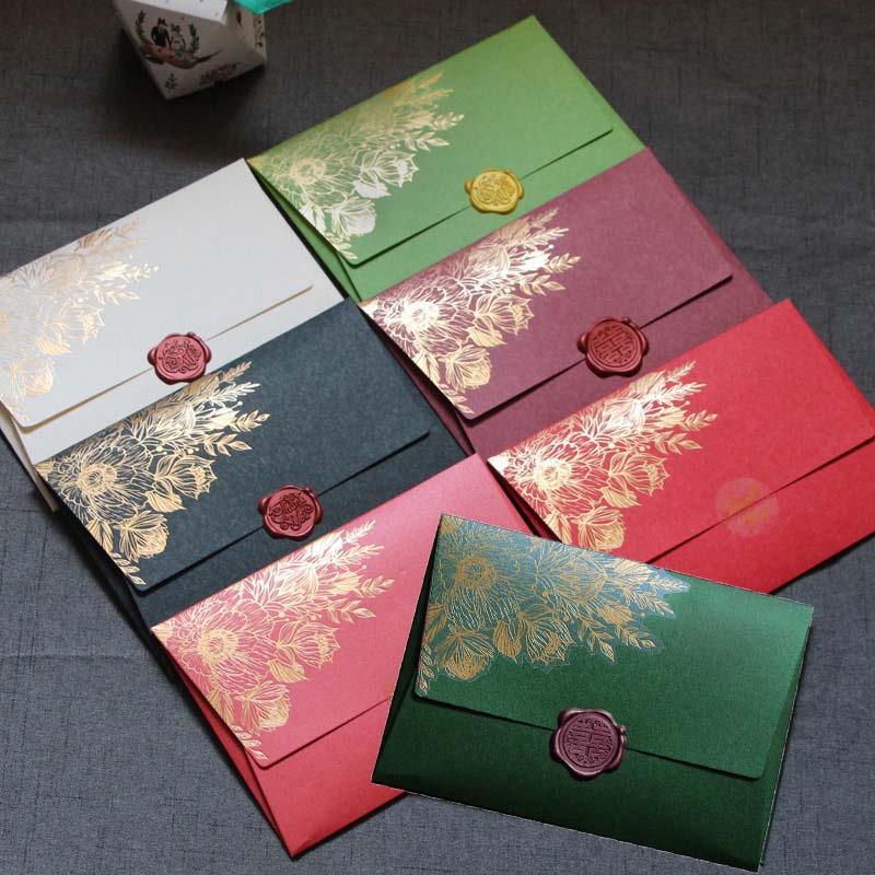 Wax Seal Letter Kit - 스탬프없이 10Pcs 고급 진주 종이 봉투