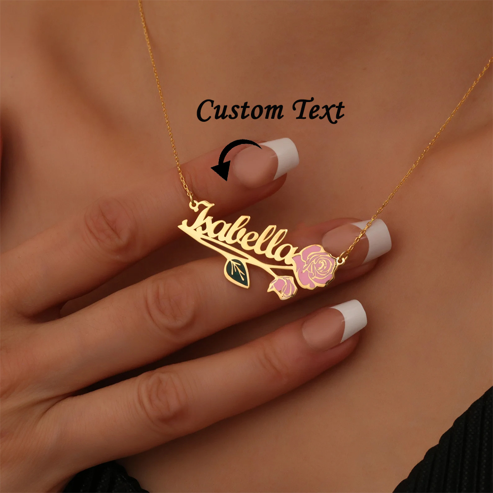 여성을위한 맞춤형 다채로운 생일 꽃 이름 목걸이 맞춤형 - Name Necklace Custom 리뷰 및 가격