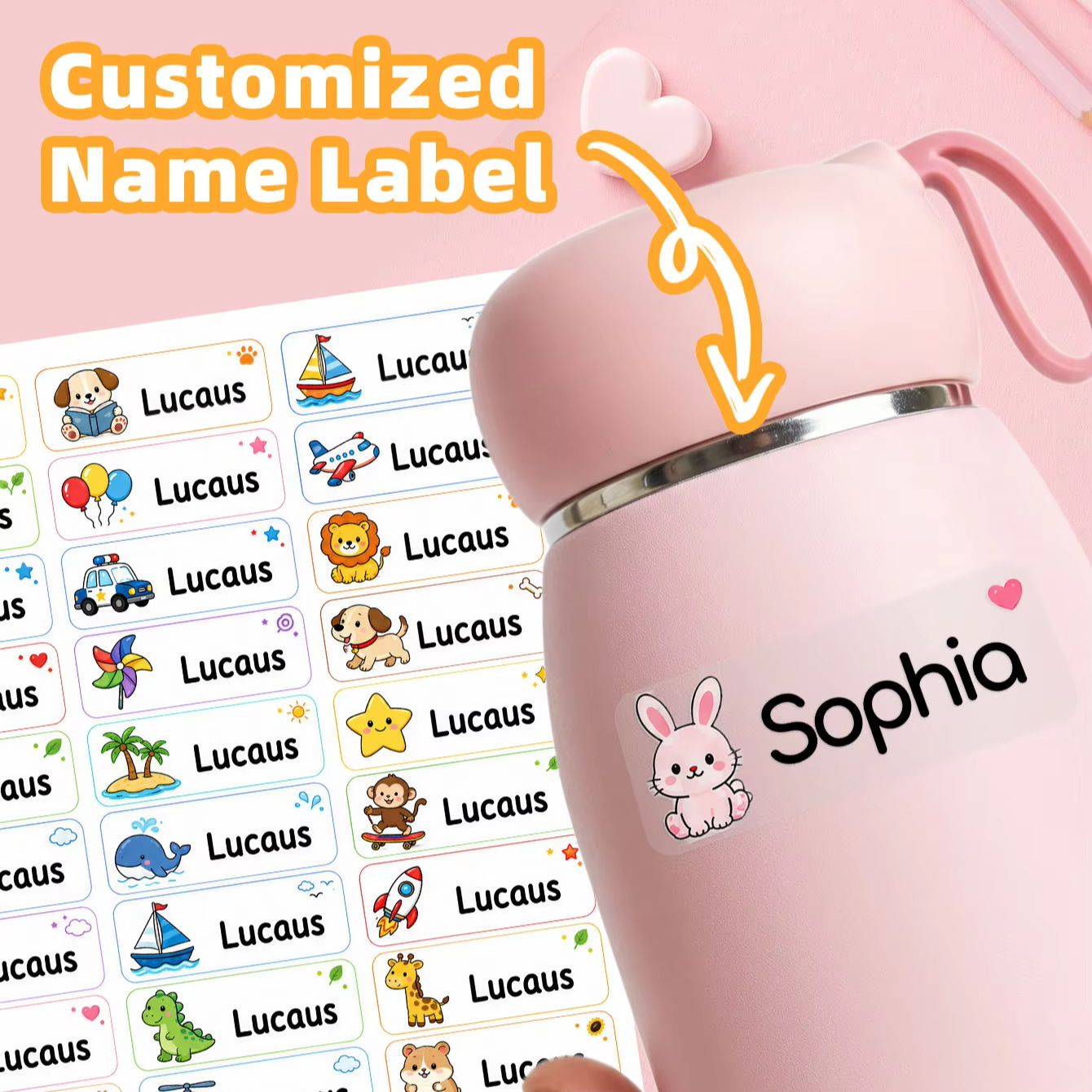 1-500PCS 맞춤형 만화 이름 스티커, 스포츠 병, - Personalised Candle Label 리뷰 및 가격