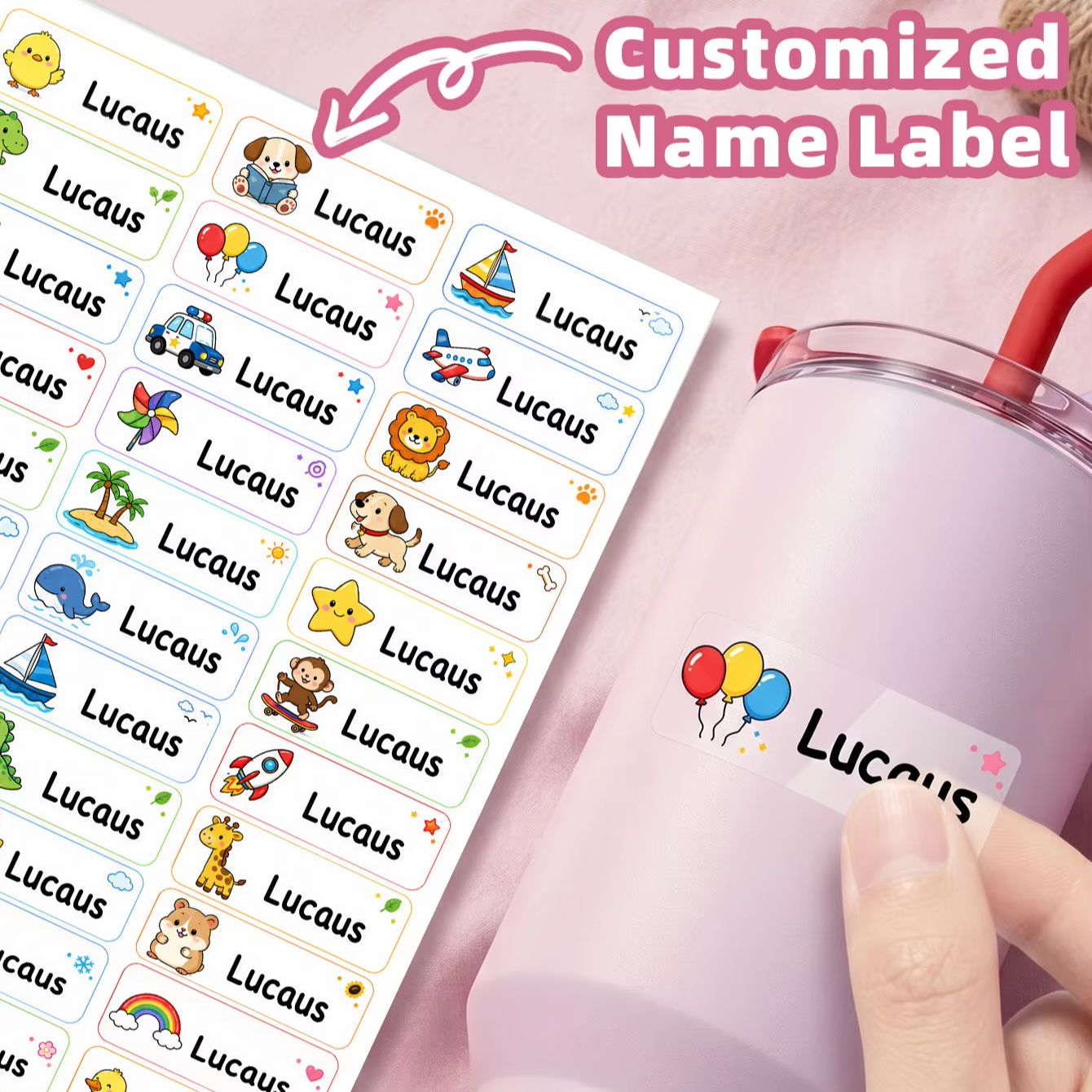 1-500PCS 맞춤형 만화 이름 스티커, 스포츠 병, - Personalised Candle Label 리뷰 및 가격