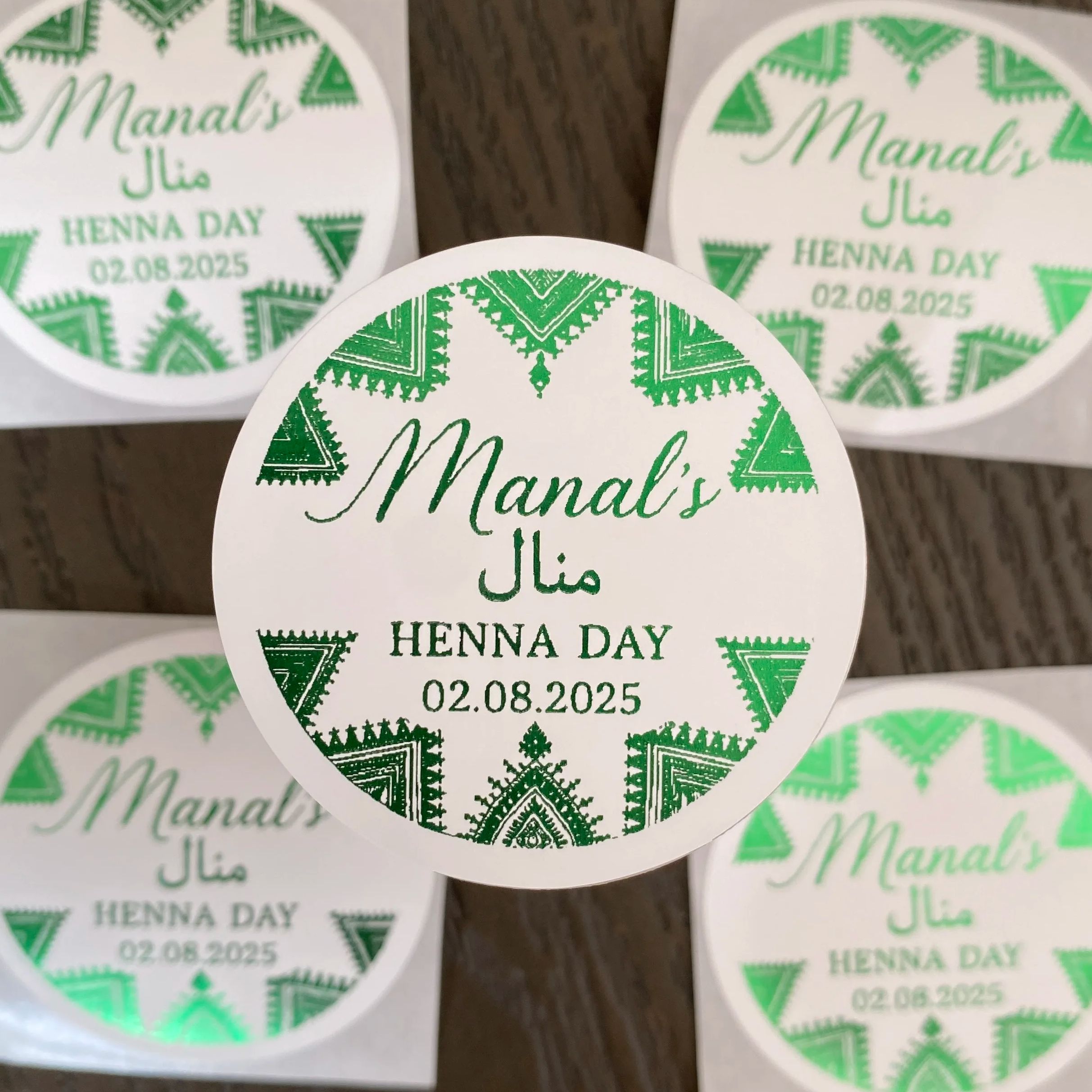 그린 멘디 장식 코튼 헨나 웨딩 맞춤 스티커 감사합니다 - Personalised Candle Label 리뷰 및 가격
