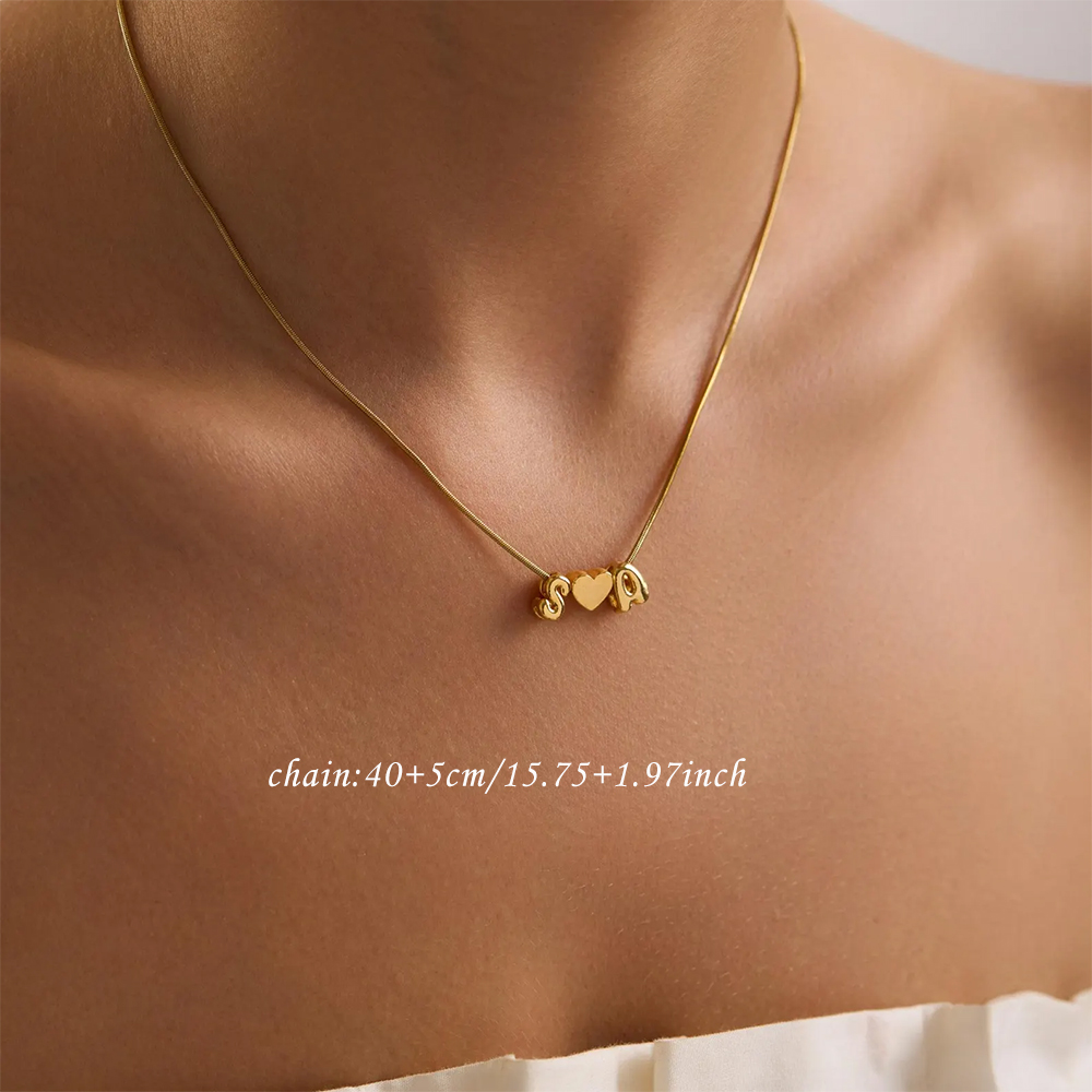 맞춤형 이니셜 이름 3D 버블 하트 목걸이 스테인리스  - Name Necklace Custom 리뷰 및 가격