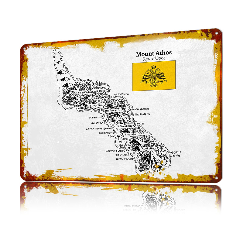 손으로 그린 아토스 산 지도 포스터 레트로 3D 프린팅 - Custom Map Poster 리뷰 및 가격