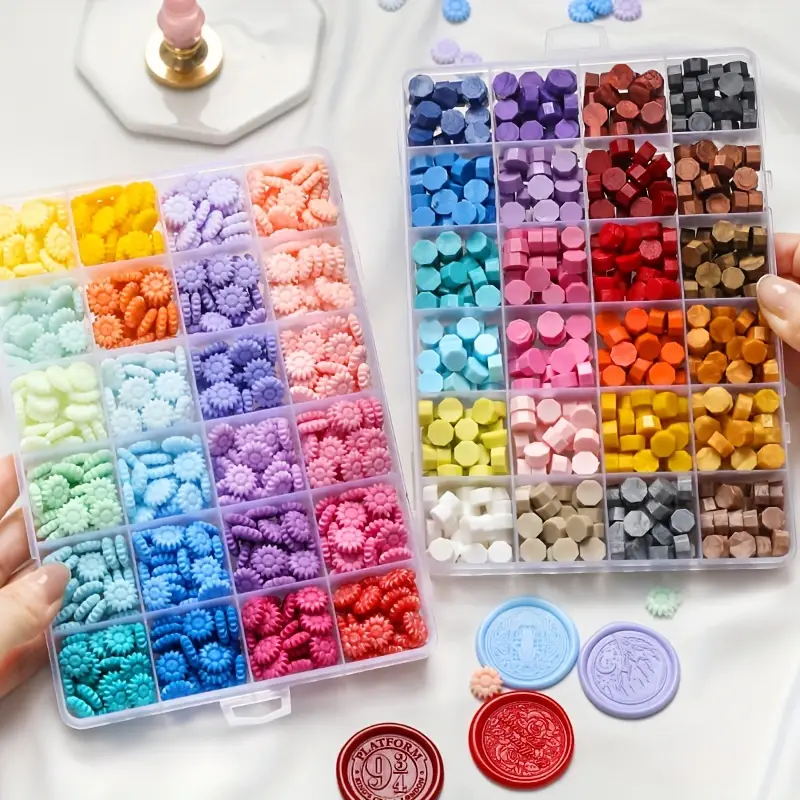 씰링 왁스 비즈, 24 그리드 팔각형 해바라기 씰링 왁 - Wax Seal Letter Kit 리뷰 및 가격