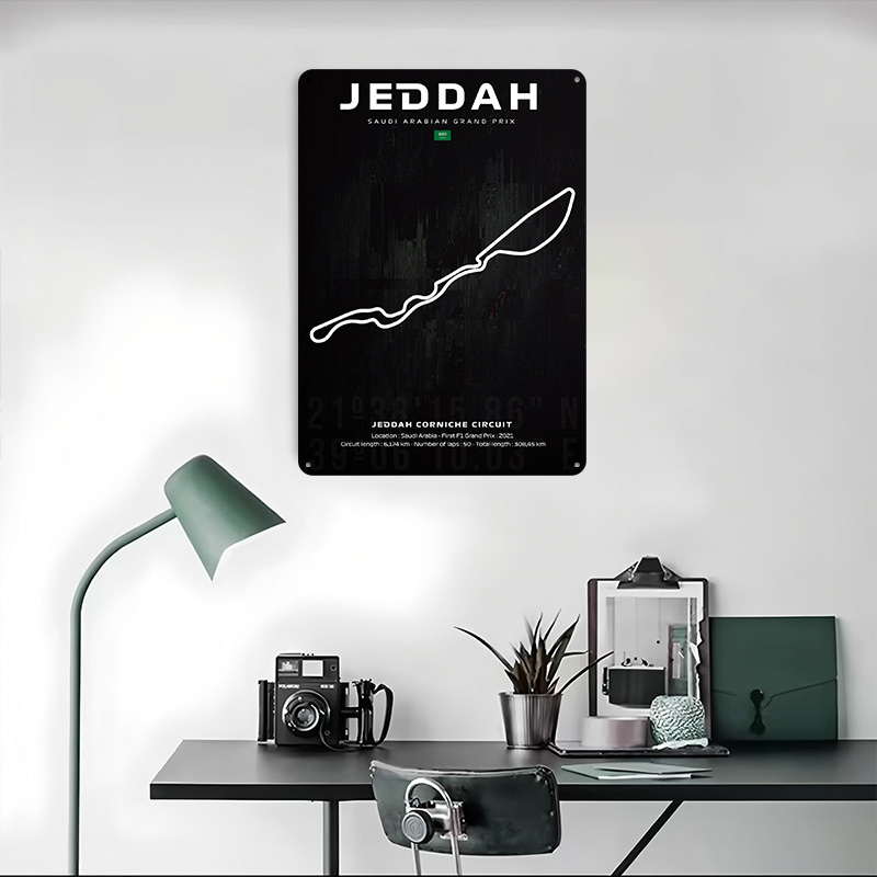 제다 서킷 지도 포스터 맞춤형 벽 장식 빈티지 금속 간 - Custom Map Poster 리뷰 및 가격